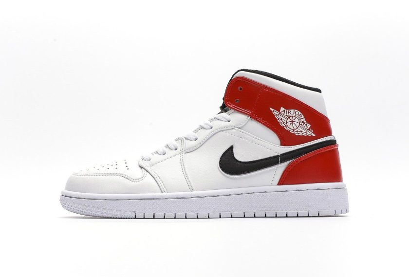 Air Jordan 1 Mid White Black Gym Red