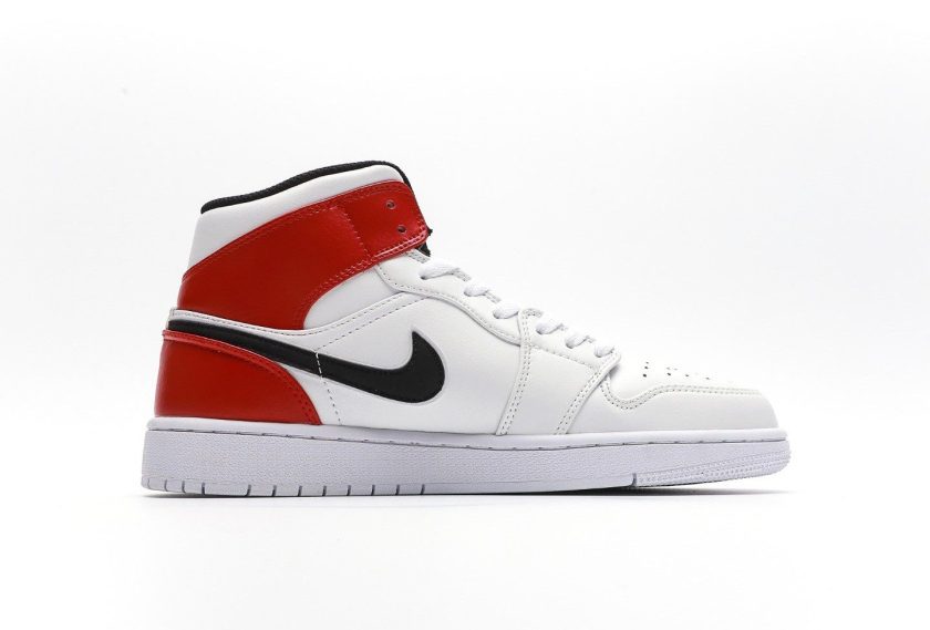 Air Jordan 1 Mid White Black Gym Red - Image 2
