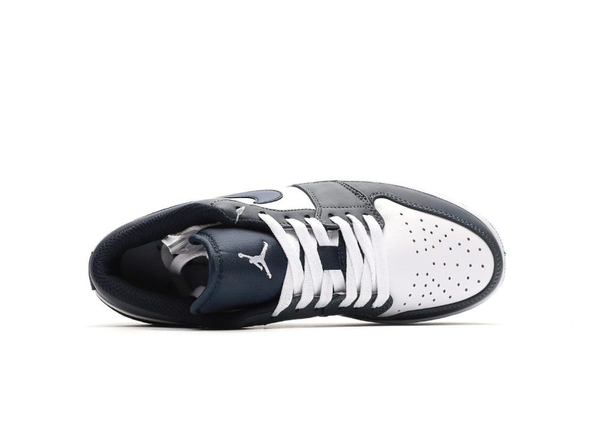 Air Jordan 1 Low White Navy Blue - Image 3