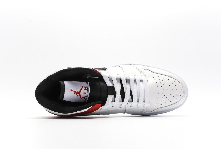 Air Jordan 1 Mid White Black Gym Red - Image 3