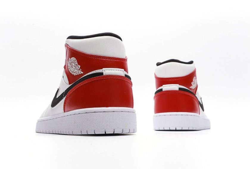 Air Jordan 1 Mid White Black Gym Red - Image 5