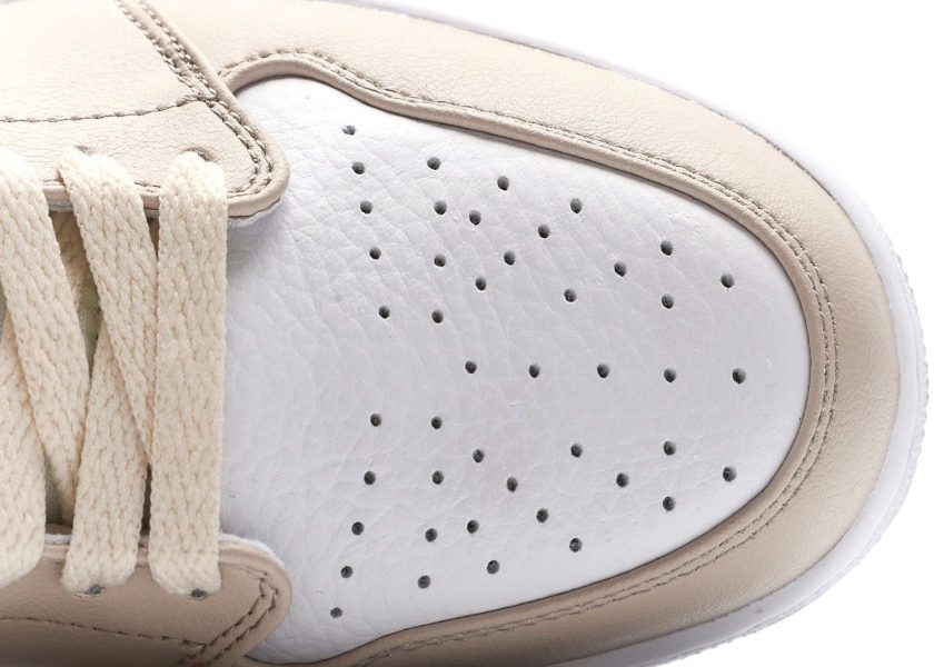 Air Jordan 1 Mid White Tan Navy - Image 6