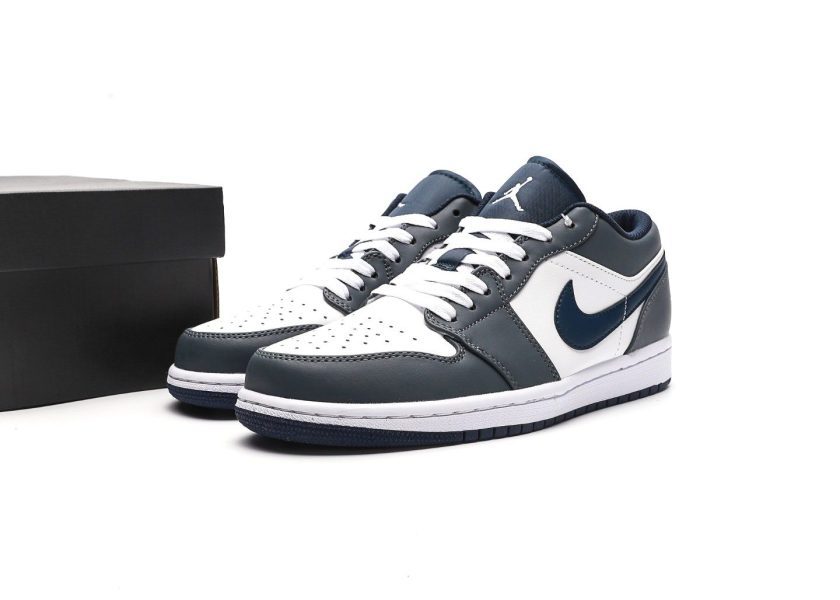 Air Jordan 1 Low White Navy Blue - Image 8