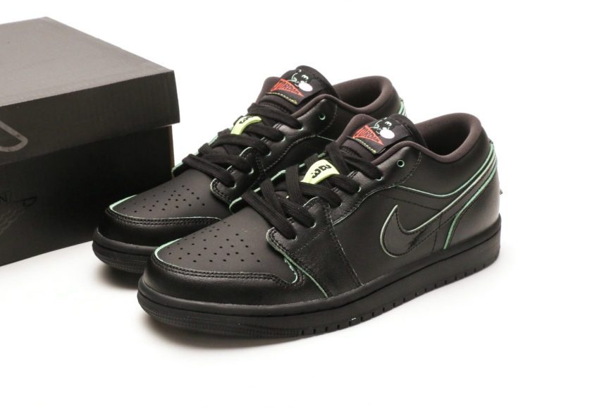 Air Jordan 1 Low SE  "Black Vapor Green" - Image 9