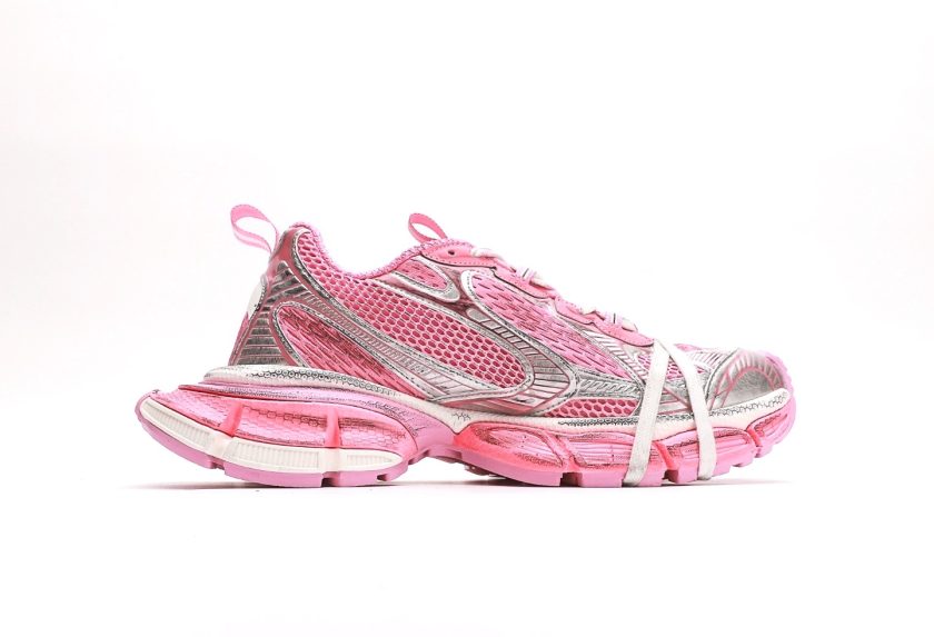 3XL Sneaker "White Grey and Pink Mesh and Polyurethane" - Image 2
