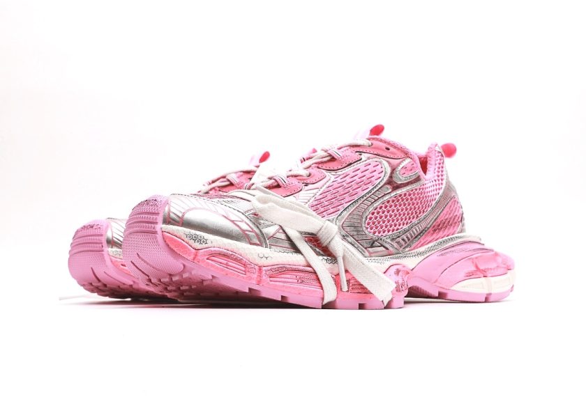 3XL Sneaker "White Grey and Pink Mesh and Polyurethane" - Image 5