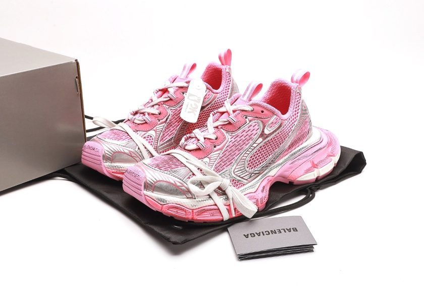 3XL Sneaker "White Grey and Pink Mesh and Polyurethane" - Image 9