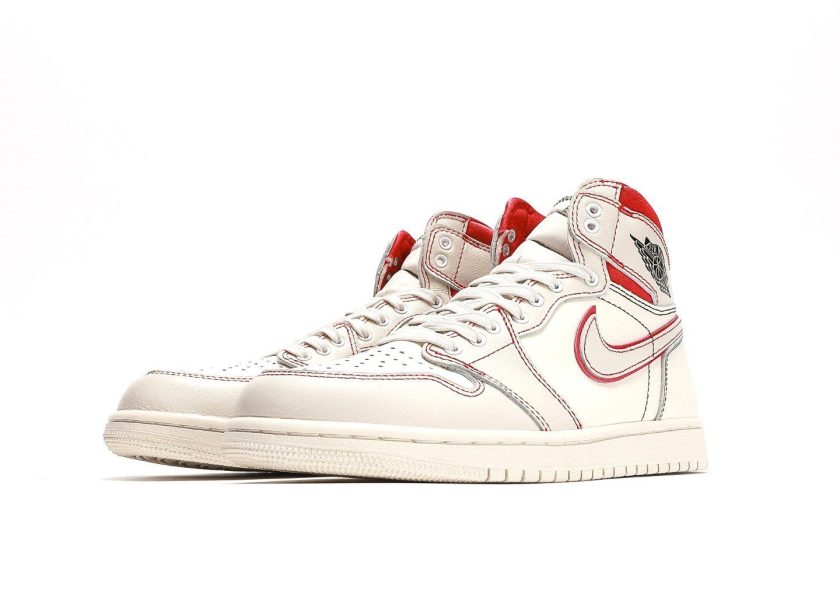 Air Jordan 1 Retro High OG Sail Phantom Red [PK GOD] - Image 5