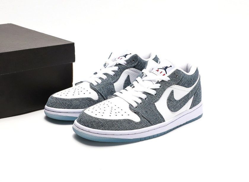 Air Jordan 1 Retro Low Canvas White Denim - Image 9